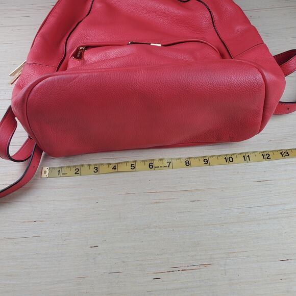 MICHAEL KORS |  Jet Set  | Pink Watermelon | Pebbled Leather |  Backpack - Picture 6 of 10